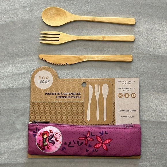 NWT Ketto Reusable Takeout Lunch Utensils With Zip Pouch Recycled - Picture 3 of 12